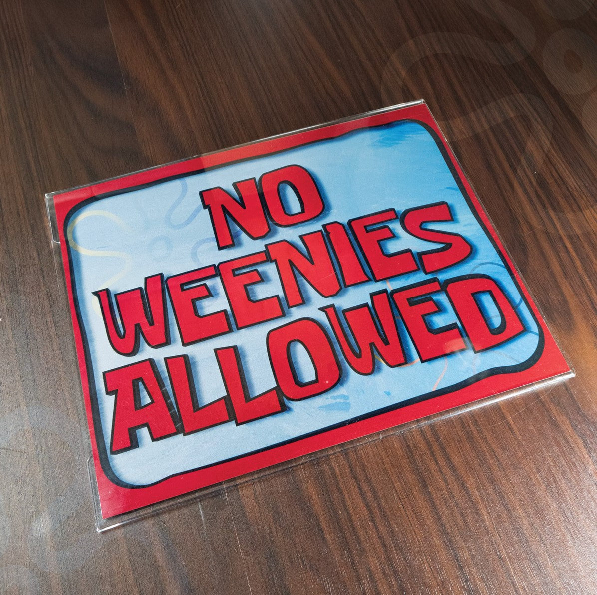 NO WEENIES ALLOWED Room Signs, Spongebob Themed Personalized Decor